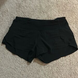 lululemon black speed up shorts size 2